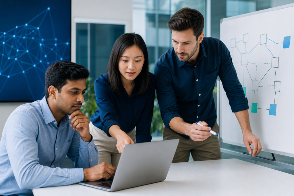 Startup team planning API integration budget and workflow