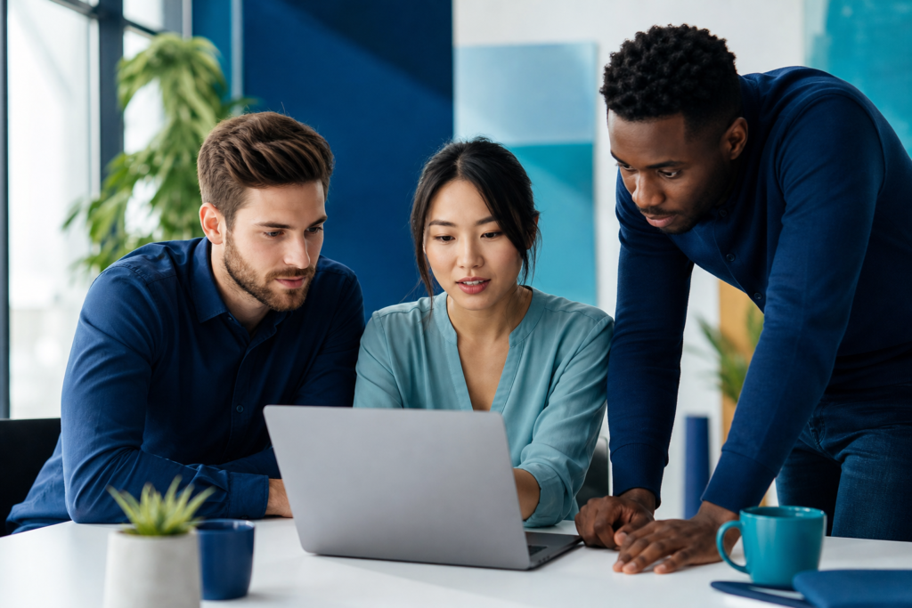 Online retailer team reviewing a Shopify development growth strategy