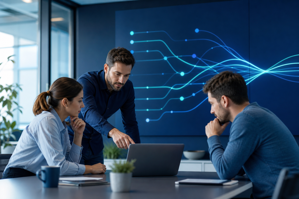 Startup team planning API integration and connected workflows