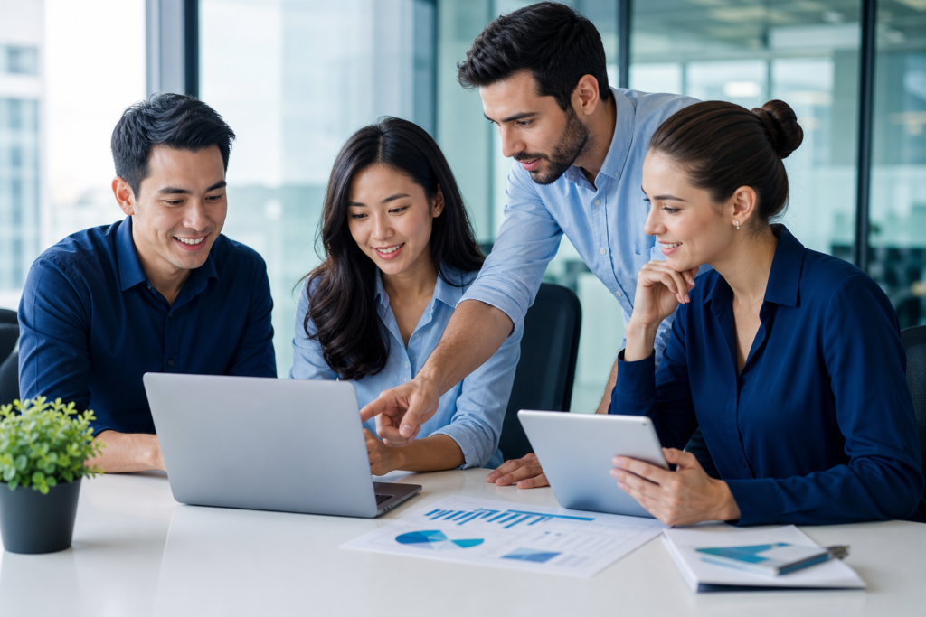 Team reviewing product page optimization strategy for e-commerce growth