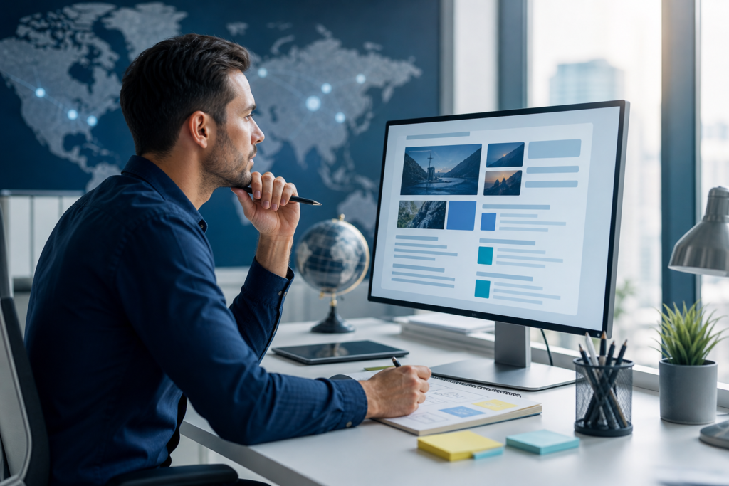 Digital marketing strategist planning content around search intent