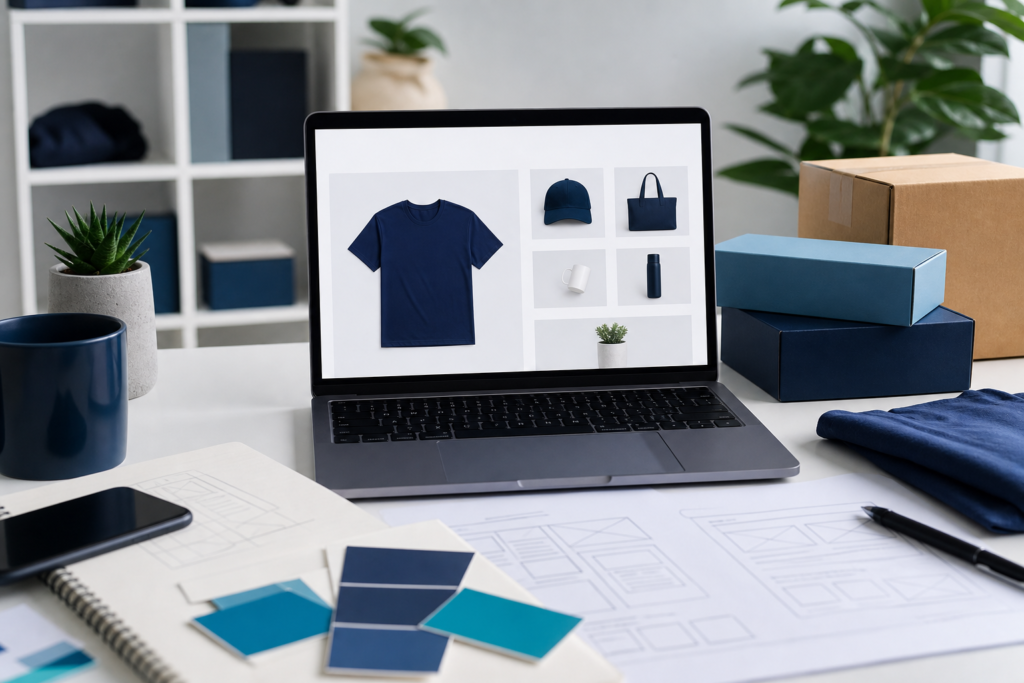 Professional workspace illustrating a WooCommerce development checklist for online retailers